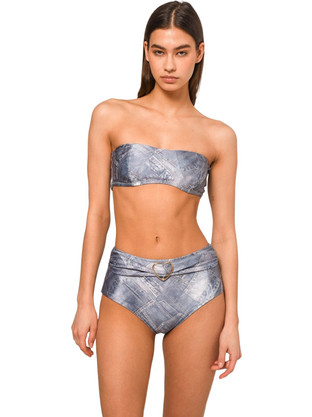SUNSETGO W BRITNEY PRINTED BIKINI SET SWIMWEAR - BRITNEY PR-DENIM BLUE