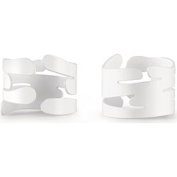 Δαχτυλίδι Πετσέτας Barking (Σετ 2Τμχ) BM17S2 W 4,5x3cm White Alessi Ανοξείδωτο Ατσάλι