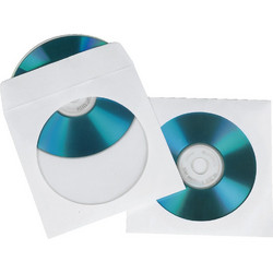 1x100 Hama CD/DVD Paper Sleeves white SK 51174