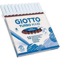 Giotto Turbo Maxi Μαρκαδόροι Ζωγραφικής Σετ Καφέ 12τμχ
