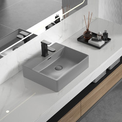 Inter Ceramic Επικαθήμενος Νιπτήρας Μπάνιου Πορσελάνης 50x42x13cm Γκρι 5042MG