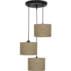 Heronia Lighting ΗΚ-06 Κρεμαστό Φωτιστικό Οροφής Τρίφωτο E27 Καφέ Φ20cm 14-0153