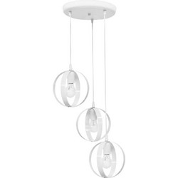 Heronia Lighting Κρεμαστό Φωτιστικό Οροφής Τρίφωτο Λευκό 34-0296