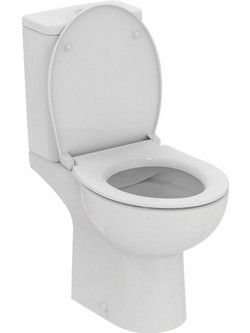 Ideal Standard Eurovit W007301 Rimless Επιδαπέδια Λεκάνη Τουαλέτας με Καζανάκι και S.C Κάλυμμα 36,5χ62