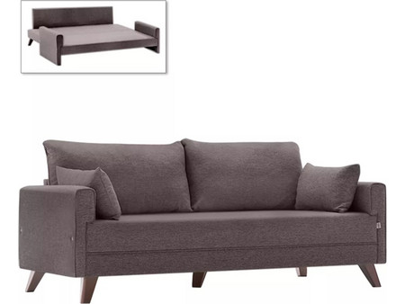 Megapap Bella Τριθέσιος Καναπές Κρεβάτι Καφέ 208x81x85cm PRGP043-0028,5