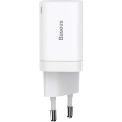 Baseus Super Si Pro Φορτιστής Χωρίς Καλώδιο με Θύρα USB-A & USB-C 30W Power Delivery White