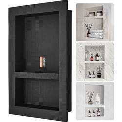 VEVOR Εσοχή Ντουζιέρας 40.64 x 60.96 cm, Διπλό Ράφι, Μαύρο SLLYBK2C17YCR2AE8V0
