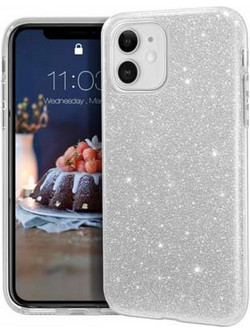 Θήκη Back Cover Θήκη Σιλικόνης Glitter για iPhone 12 Mini Ασημί