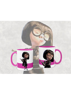 Kούπα κεραμική ροζ 330ml σχέδιο Edna Mode η κούπα είναι με συσκευασία δώρου
