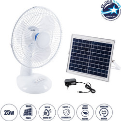 GloboStar Solar 85354 Επιτραπέζιος Ανεμιστήρας 36cm 25W