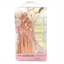 MJE-1005 Cream Square Tips Νυχιών 100τμχ