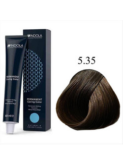 Indola Permanent Caring Color 5.35 Καστανό Ανοιχτό Χρυσό Ακαζού Μόνιμη Βαφή Μαλλιών 60ml