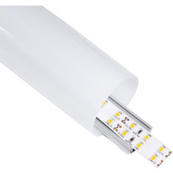 GLOBOSTAR(R) ALP-ROUND TUBIT 70855-3M Επιφανειακό + Κρεμαστό Προφίλ Αλουμινίου με Λευκό Γαλακτερό Πατητό Κάλυμμα για Ταινίες LED IP20 - Ασημί + Λευκό - Μ300 x Π6 x Υ6cm 70855-3M