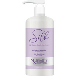 NX Beauty Professional Silk Keratin Infusion Hair Conditioner Κερατίνης για Όγκο & Επανόρθωση για Ξηρά & Ταλαιπωρημένα Μαλλιά 1lt