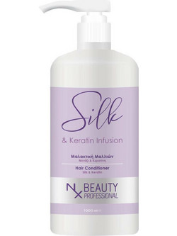 NX Beauty Professional Silk Keratin Infusion Hair Conditioner Κερατίνης για Όγκο & Επανόρθωση για Ξηρά & Ταλαιπωρημένα Μαλλιά 1lt