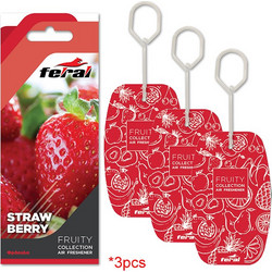 Σετ Αρωματικών Αυτοκινήτου Feral Fruity Collection Strawberry 3 Τεμ - Feral