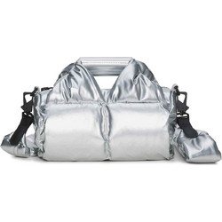 Rains Nyssa Puffer Duffel Mini Γυναικείο Τσαντάκι Χιαστί Υφασμάτινο Ασημί με Ιμάντα 13850-51