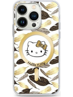 Hello Kitty IML Golden Leaves MagSafe Case for iPhone 16 Pro Max - White