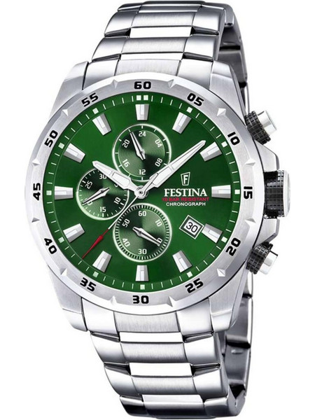 Festina Ανδρικό Ρολόι Χρονογράφος με Ασημί Μεταλλικό Μπρασελέ F20463/3