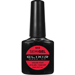 Elixir Semigel 843 Boston Univercity Red Ημιμόνιμο Βερνίκι Νυχιών 8ml