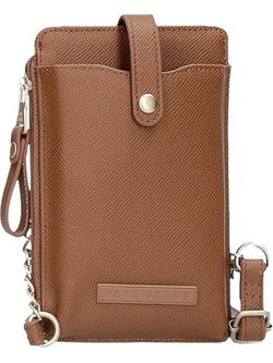 PEPE JEANS 'ELIA' ΠΟΡΤΟΦΟΛΙ ΜΕ ΘΗΚΗ ΚΙΝΗΤΟΥ 7945032-BROWM (BROWM)