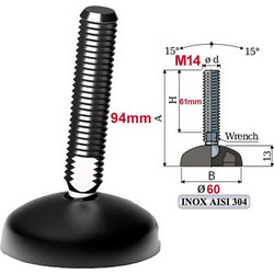 TeCom 18/7051 Πέλμα βάσης O60 M14 INOX