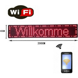 Κυλιόμενη Πινακίδα LED Μονής Όψης SDS-8805 με WiFi 200x40cm Κόκκινο