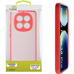 Lime Successories Lime Θηκη Xiaomi Redmi Note 14 Pro 4G 6.67'' Hardshell Fusion Full Camera Protection Red With Black KEYS