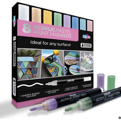 Σετ Ακρυλικών Μαρκαδόρων Zieler Pastel Acrylic Paint Markers 2.5mm 8 Τεμαχίων
