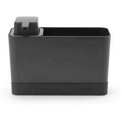 Brabantia Στεγνωτηρας Για Μαχαιρ/να Καi Δοχειο Κρεμοσάπουνου 250ml/8,5x19x11,5cm Με Θήκη Για Σφουγγάρι Σκούρο Γκρι Anthracite