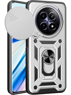 Bodycell Armor Slide Ring Holder Back Cover Silver (Realme 12 Pro / 12 Pro Plus 5G)