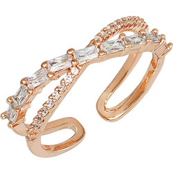 Ghetto Open Cross Adjustable Ring Rose Gold
