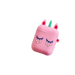 Θήκη Σιλικόνης Cartoon sleepy unicorn για Apple Airpods, pink