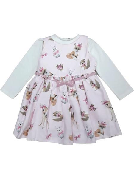 Φόρεμα Μακρυμάνικο με Ζώνη Pink Deer 8020014