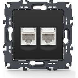 PRIME ΠΡΙΖΑ ΤΗΛΕΦΩΝΟΥ 2xRJ11 CAT3 IP20 MAT ΑΝΘΡΑΚΙ 1000113105