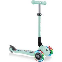 Globber Junior Foldable Fantasy Lights Tribal Αναδιπλούμενο Παιδικό Πατίνι Τρίτροχο με Φωτάκια Πράσινο Mint
