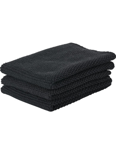 Zone Denmark - Kitchen Cloth 3 pcs - Black (330409) - Home and Kitchen