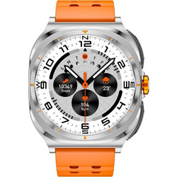 Smartwatch GT98 - Ασημί κάσα / Πορτοκαλί λουρί σιλικόνης