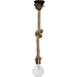 Heronia Lighting Κρεμαστό Φωτιστικό Οροφής με Σχοινί Ανάρτηση E27 Μπεζ 31-0180