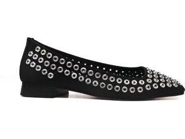 Ras 8122 Square Toe Ballet Flats Black