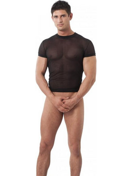 Fishnet Short Sleeve T-shirt Black- R1961.4