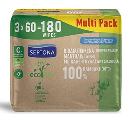 Septona Eco Life Multipack Μωρομάντηλα, (3x60τεμ) 180τεμ