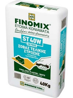 Σοβάς τελικής στρώσης λευκός ST40 Finomix 25κιλ