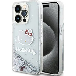 Hello Kitty Liquid Glitter Charms Kitty Head case for iPhone 14 Pro Max - silver - (Hel000029-0)