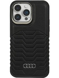 Audi Synthetic Leather case with MagSafe for iPhone 14 Pro - black - (AUDI000105-0)