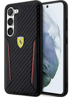 Ferrari Carbon Contrast Edges Back Cover Black (Samsung Galaxy S23+)