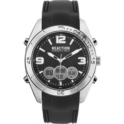 Kenneth Cole Reaction Ανδρικό Ρολόι Χρονογράφος με Μαύρο Καουτσούκ Λουράκι RK50599003