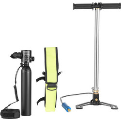 VEVOR 0.5L Scuba Tank 98.43ft Depth Diving Refillable Snorkel Air Tank with Pump