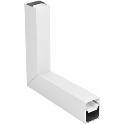 GLOBOSTAR ALP-CORNER-IN90 BRIGHTRAIL 61780 Επιφανειακό / Κρεμαστό Προφίλ Αλουμινίου Γωνία με Λευκό Γαλακτερό Πατητό Κάλυμμα για Ταινίες LED IP20 - Λευκό Ματ - Μ30 x Π5 x Υ7.5cm
