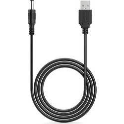Καλώδιο USB Power Σε DC 5.5x2.1mm Αρσενικό Μαύρο 1m